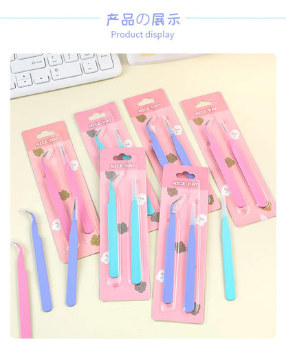 2pcs Tweezers Creative Macaroon Color Clip for DIY Decroative Journal Diary Scrapbook Sticker Tool Back To School Student Supply
