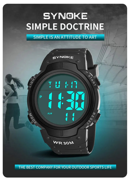 SYNOKE Outdoor Sport Watch 30M Waterproof Digital Men Fashion MultiFunction Waterproof Digital Watch Men