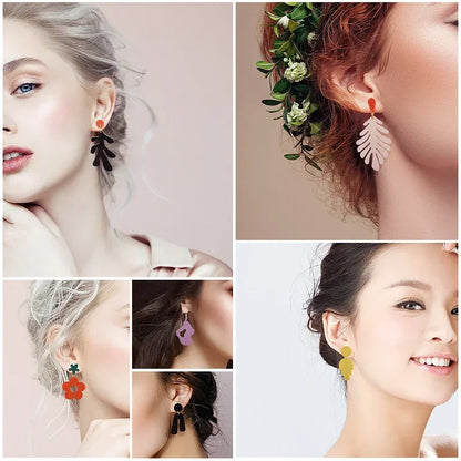 DIY Earrings Epoxy Resin Mold Set Geometric Pendants Necklaces Jewelry Making Silicone Craft Molds With Hooks Art Supplies