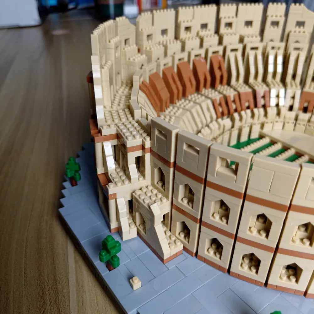 KNEW BUILT The Leaning Tower of Pisa Euro Constrution Micro Mini Building Blocks for Adult Child Toys Set Roma Colosseum Bricks