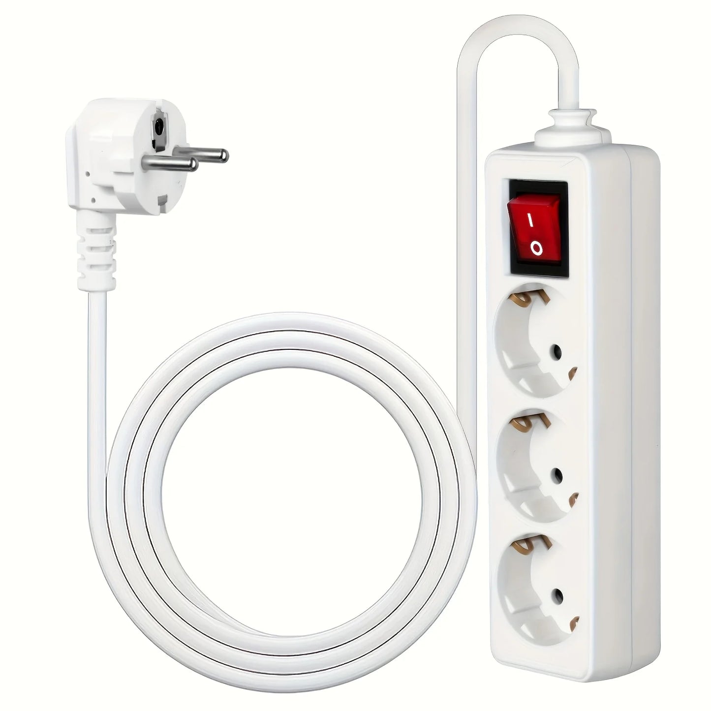 2/3/4 Multiple Sockets EU Plug with ON/OFF Switch 2M Extension Cord European Standard Adapter Expansion Socket Power Converter