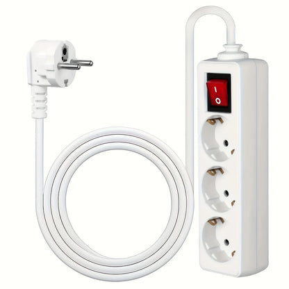 2/3/4 Multiple Sockets EU Plug with ON/OFF Switch 2M Extension Cord European Standard Adapter Expansion Socket Power Converter