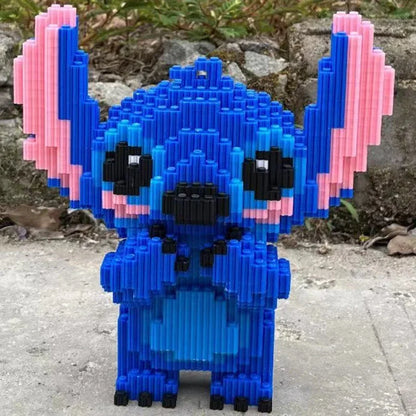 21CM Cute Stitch Building Block Toys Small Particle Bricks DIY 3D Model Assembly Children's Building Block Toys Birthday Gift