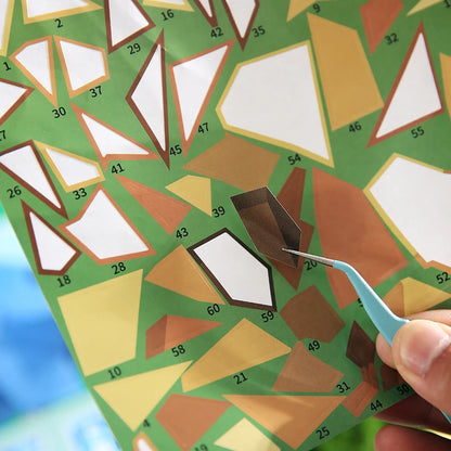 Mr Paper 12pcs/bag Sticker Book Students' Handmade 3D Geometric Collage DIY Stickers Early Educational Stickers For Journal