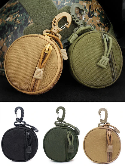 1000D New Outdoor Casual Men Coin Wallet Portable Mini Money Coin Pouch Keys Holder Waist Bag Round Small Case Zipper Wallet