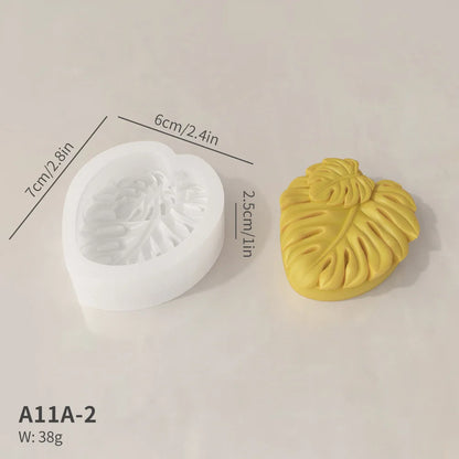 3D Tropical Leaves Silicone Mold for Handmade Soap Candle Resin Macking Molds DIY Art Crafts Aromatherapy Gypsum Ornaments Mould
