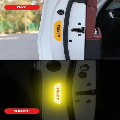 Night Reflective Car Door Sticker Safety Opening Warning Reflector Tape Decal Auto Accessories Exterior Interior Reflector Amagi