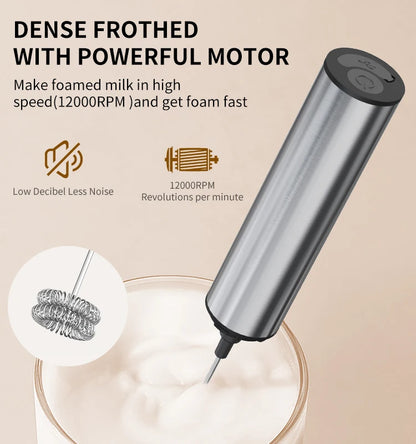 Kitchen Powerful Stirrer Milk Frother Handheld Foam Maker for Lattes Whisk Drink Mixer Coffee Electric Rechargable Egg Beater