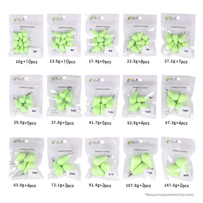 Newup Luminous Fishing Sinkers Weight Sinker Ball Worm Flipping Weights for Bass Texas Rigs Tackle