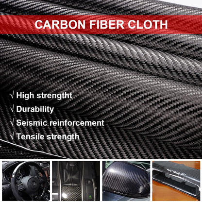3K 200gsm Carbon Fiber Cloth 50cm/30cm wide Plain Carbon Fabric For Commercial Car Part Sport Equipment
