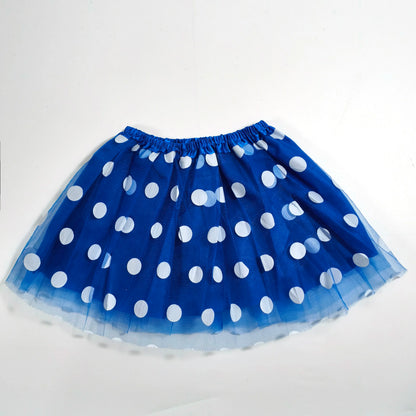 Children's Mesh TUTU Skirt, Polka Dots Skirt Light and Bright Dance Dress, with Multiple Colors to Choose from