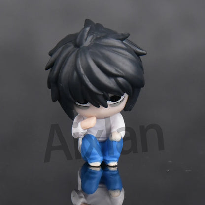 Aixlan 5pcs Set DEATH NOTE Figure Cute Edition Yagami Light 4cm Ryuk/L·Lawliet PVC Action Figure Amine Collectible Figurine