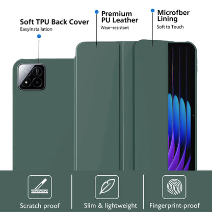 Tri-fold Flip Case For Xiaomi Pad 7/Pad 7 Pro 11.2 inch 2024 Magnetic Stand PU Leather Protective Cover Auto Sleep/Wake up