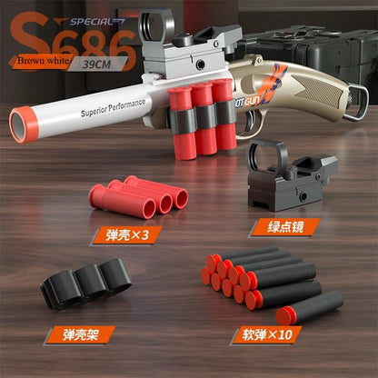 S686 Throwing Shell Toy Gun Soft Bullet Airsoft Launcher Outdoor Sports CS Game Pistola Shooter Fun Toy for Boys Gift