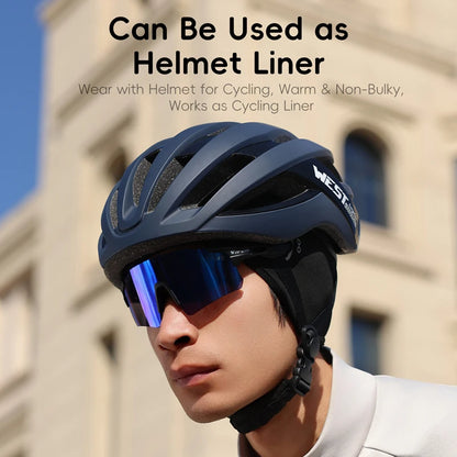 WEST BIKING Winter Fleece Cycling Cap Windproof Thermal Skull Cap Helmet Liner Running Skiing Motocycle Riding Men MTB Bike Hat