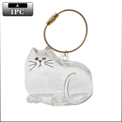 Pet Hair Keepsake Memorial Bottle for Cat Fur Transparent Storage Container for DIY Decoration Gift for Pet Lovers Home Display