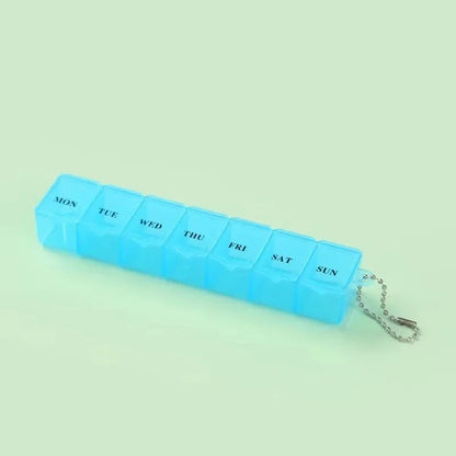 Mini Portable Transparent Medicine Box Waterproof Week-long Day-of-the-week Divider Small Pill Organizer Rectangle