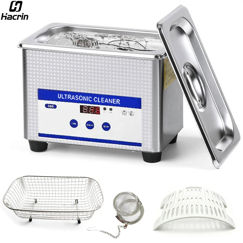 Ultrasonic Cleaner Ultrasound Jewelry Glasses Cleaning Machine 40kHZ High Frequency Ultrasonic Washing Bath for Glasses Jewelry