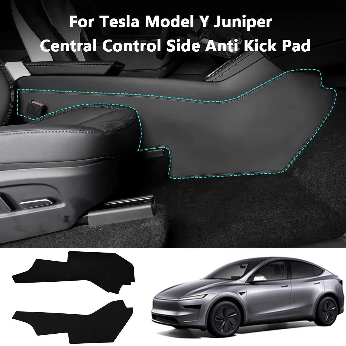 For Tesla ModelY Juniper 2025 Car Central Control Side Anti Kick TPE Waterproof Anti-dirt Full coverage Anti Kick Protective Mat