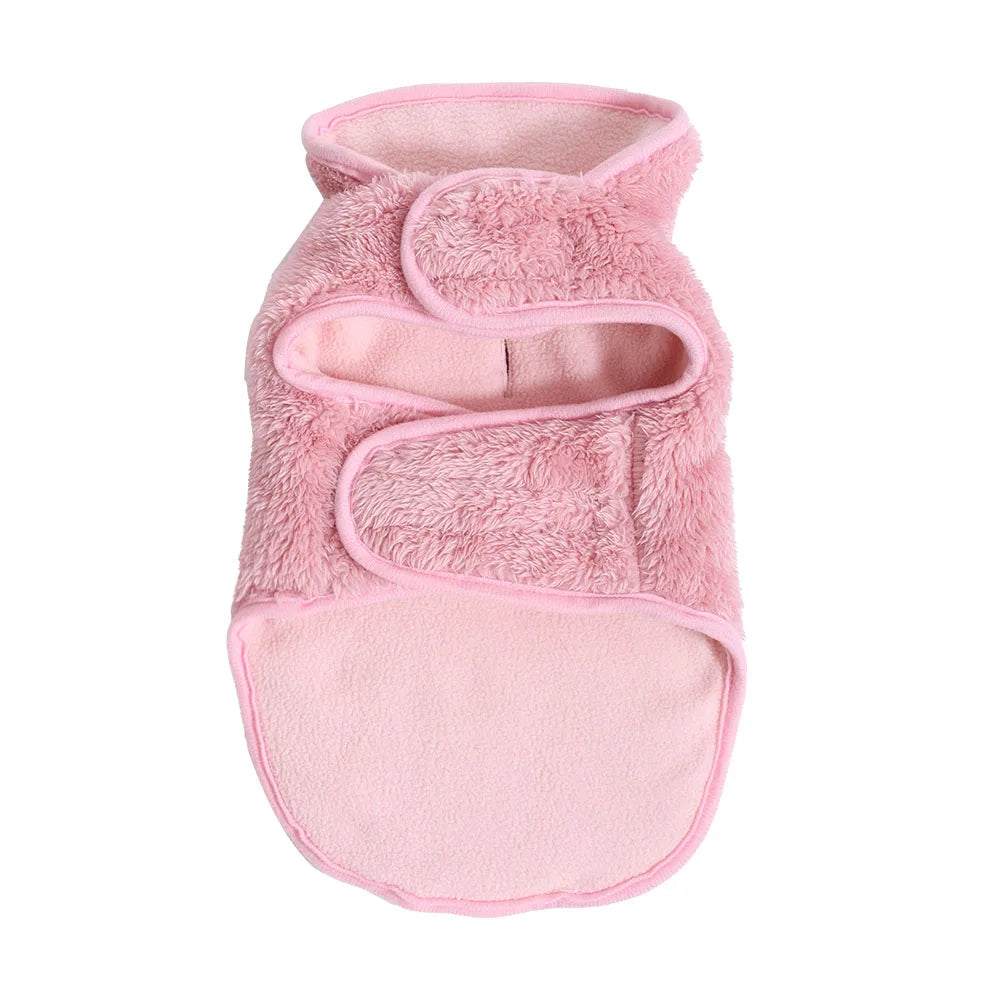 Cute Pet Jacket Coat Adjustable Soft High Neck Kitten Apparel Reversible Warm Fleece Autumn Winter Costume For Small Cats Sphynx