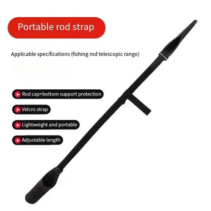 Adjustable Fishing Rod Storage Bag Black Portable Fishing Rod Shoulder Belt Fishing Rod Belt Protector Reel Fishing Accessories