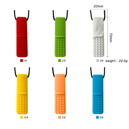 1pcs Silicone Teether Kids Chew Necklace Sensory Chewy Pendant Oral Motor Toys Therapy Tools for Autism ADHD Children's Goods