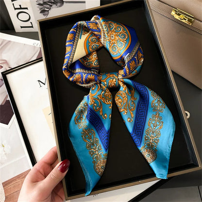 2025 New Fashion Luxury Printed Square Shawl Women 70x70cm Pashmina Silk Scarf Neck Headband Bandana