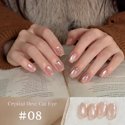 1-9pcs TC Flow Light White Cat Eye Gel Nail Polish Ultra Shine Soak Off UV Gel Mirror Glass Cat Magnet Gel Varnish Nail Supplies