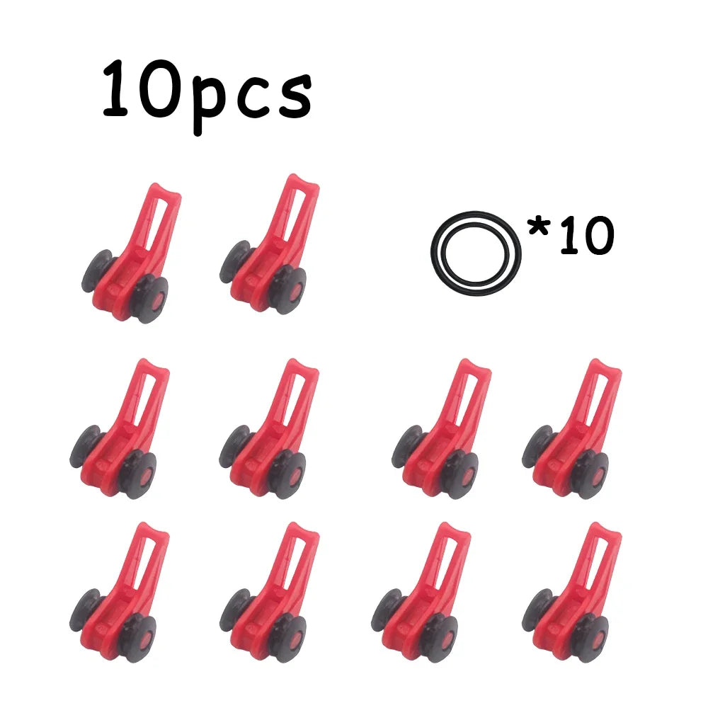 10PCS Fishing Bait Holder Hooks with Safety Keeper Plastic Lure And 2 Rubber Rings Fishing Rod Pole Tackle for Angling