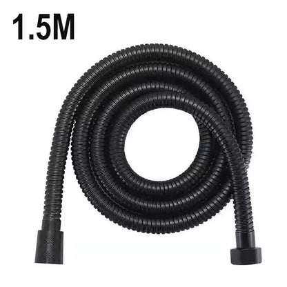 1.5/2/3M Stainless Steel Shower Hose Black/Silver Long Bathroom Shower Water Hose Extension Plumbing Pipe Showerhead Tube