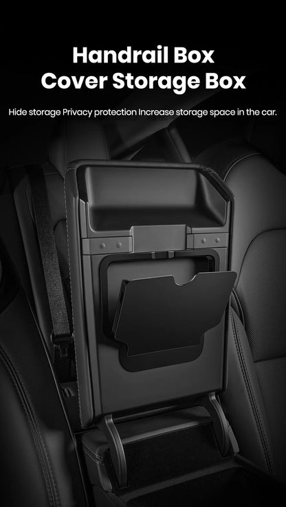 YZ For Tesla Model 3 Highland 2024 Model Y Juniper 2025 Storage Box Center Armrest Hidden Box Cup Holder Organizer Accessories