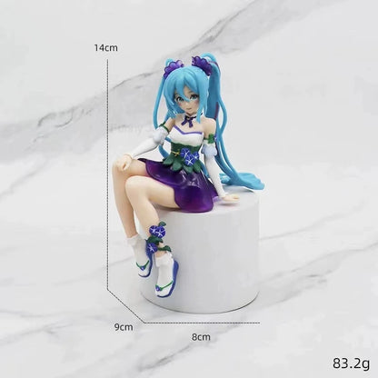 Anime Figure Cherry Blossoms Dress Action Figures Kawaii Swimsuit Vocaloid PVC Collectible Model Toys Girl Gift