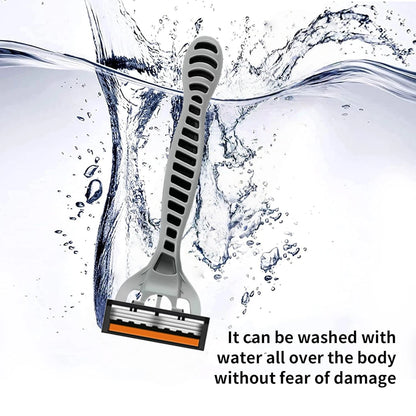 3-Layer Razor Head Manual Shaver, Blade Razor Safety Shaving Beard Moustache Manual Shaver Set