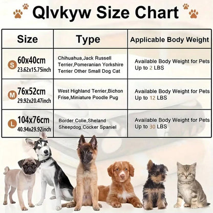 Cozy Plush Dog Paw Print Blanket - Soft Flannel Pet Bed Mat for Cats & Small to Medium Dogs, 3 Sizes, Machine Washable All-Seaso