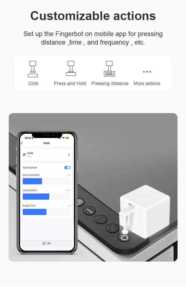 Tuya Zigbee / Bluetooth Fingerbot Plus Robot Button Pusher Switch Bot Smart Home Work With Alexa Google Home Smart Life App