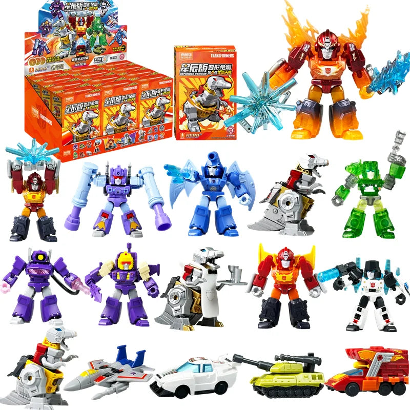 Blokees Transformation Optimus Shockwave Prime Megatron Starscream Bumblebee Anime Figure Robot Assembly Toys Blind Box Gifts