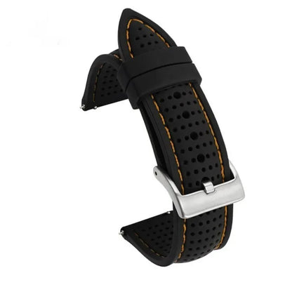 Soft Silicone Rubber Watch Strap 20mm 22mm 24mm Men Women Sport Waterproof Breathable Wrist Band Quick Release Bracelet