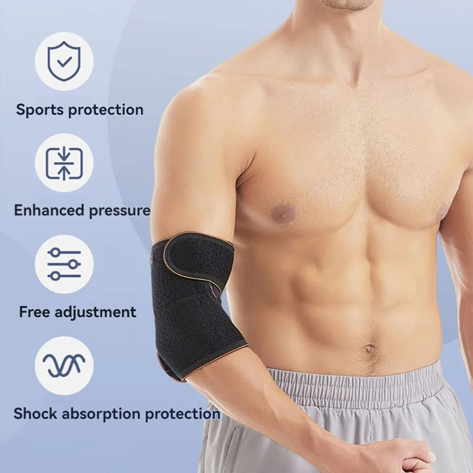 GOBYGO 1Pcs Sports elbow Pads Arm Warmers Strap Protector Elbow Protector Comfortable Breathable Fitness Arm Sleeves Men Women