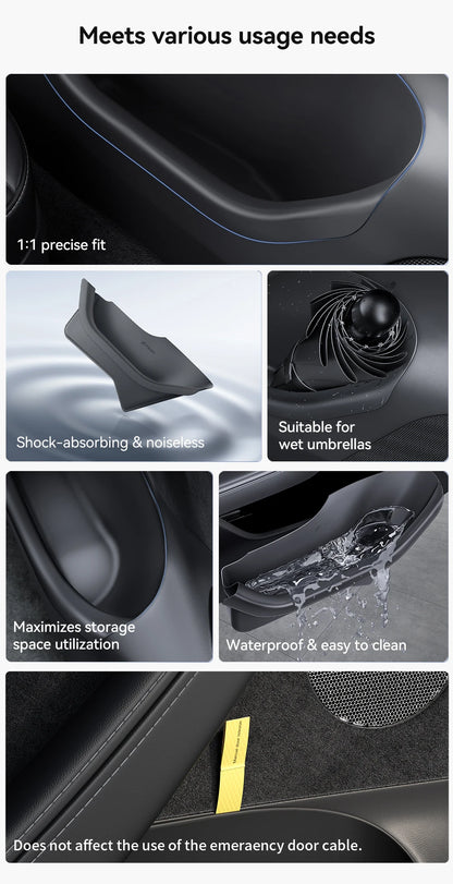 YZ For Tesla Model Y Juniper Model 3 Highland Door Side Storage Box Full-Cover Front and Rear Interior Storage Box Accessories