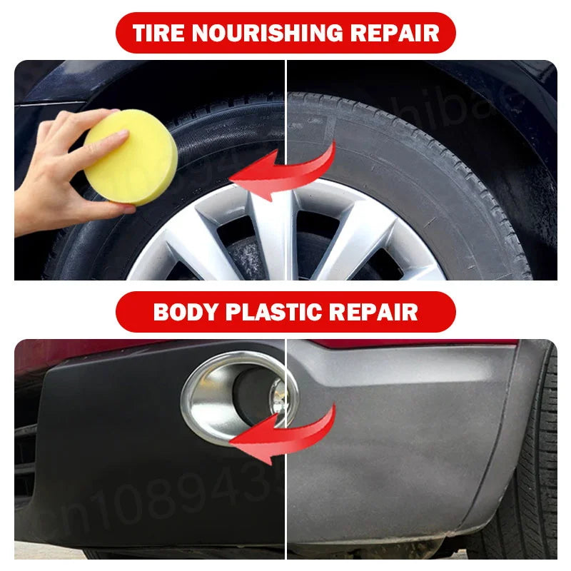 50g Tire Coating Wax Car Tire Retreading and Film Plating Cream Tire Shine Coating Wax Auto Rubber Parts Shiny Paste Anti-Aging