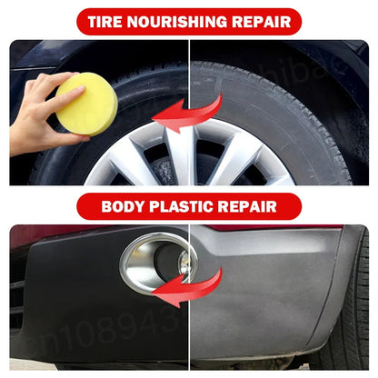 50g Tire Coating Wax Car Tire Retreading and Film Plating Cream Tire Shine Coating Wax Auto Rubber Parts Shiny Paste Anti-Aging