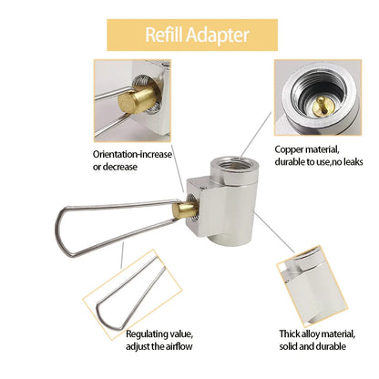 3pcs/set Camping Stove Adapter Butane Canister Adapter Refill Adapter EN417 Lindal Valve Canister Shifter Propane Adapter