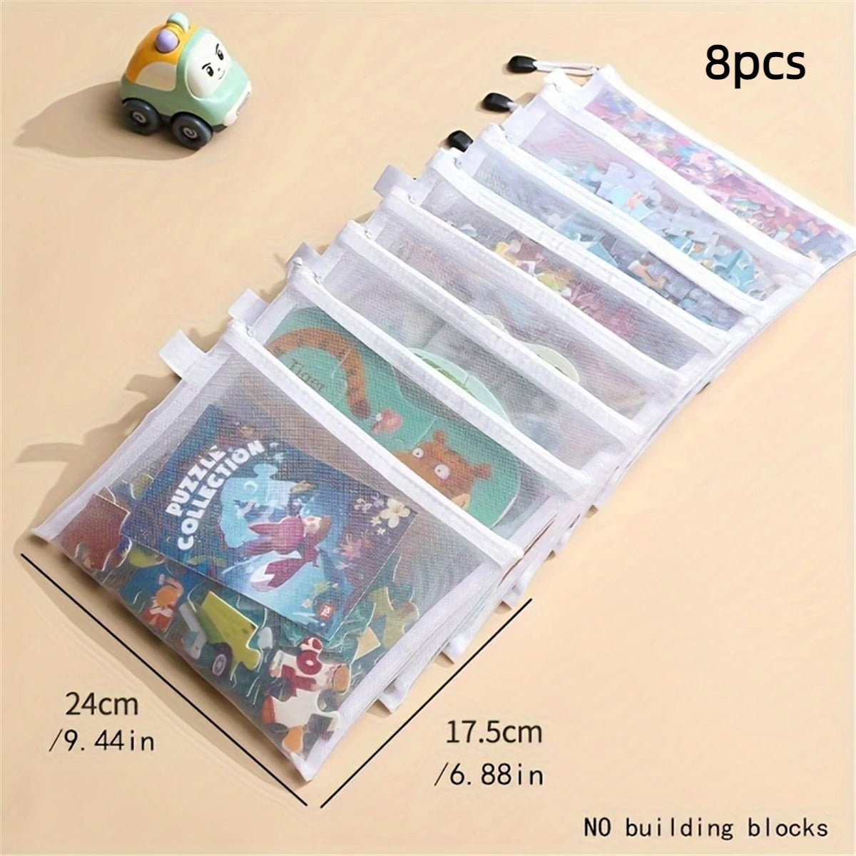8pcs Zipper Mesh Bags, 3 Sizes, Zipper Mesh Bags, Waterproof Clear Travel Bags, Office Supplies Document Bags With Zipper
