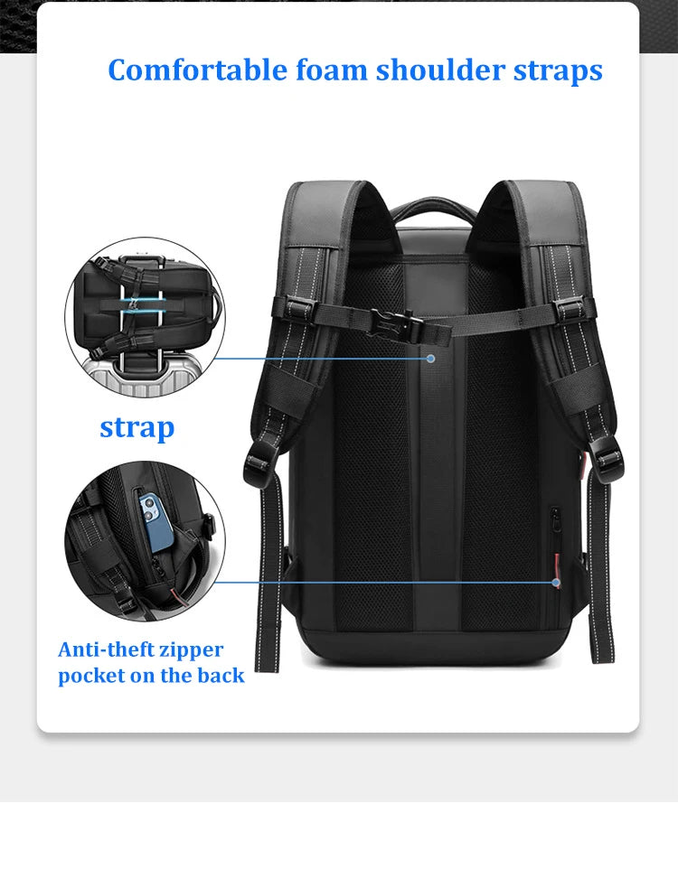Travel Men 17 Inch Laptop Backpack Vacuum Compression Backpack Business Large Capacity School Backpack Expand Outdoor Backpack
