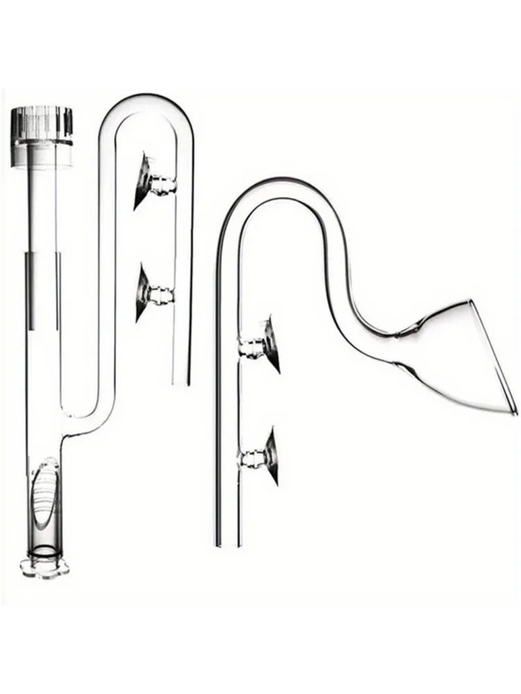 Clear Glass Lily Pipe Outflow and Skimmer Inflow With Suction Cup 13mm 17mm For Aquarium Planted Fish Tank Aquatic Filter System