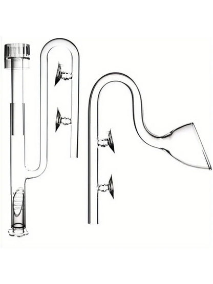Clear Glass Lily Pipe Outflow and Skimmer Inflow With Suction Cup 13mm 17mm For Aquarium Planted Fish Tank Aquatic Filter System