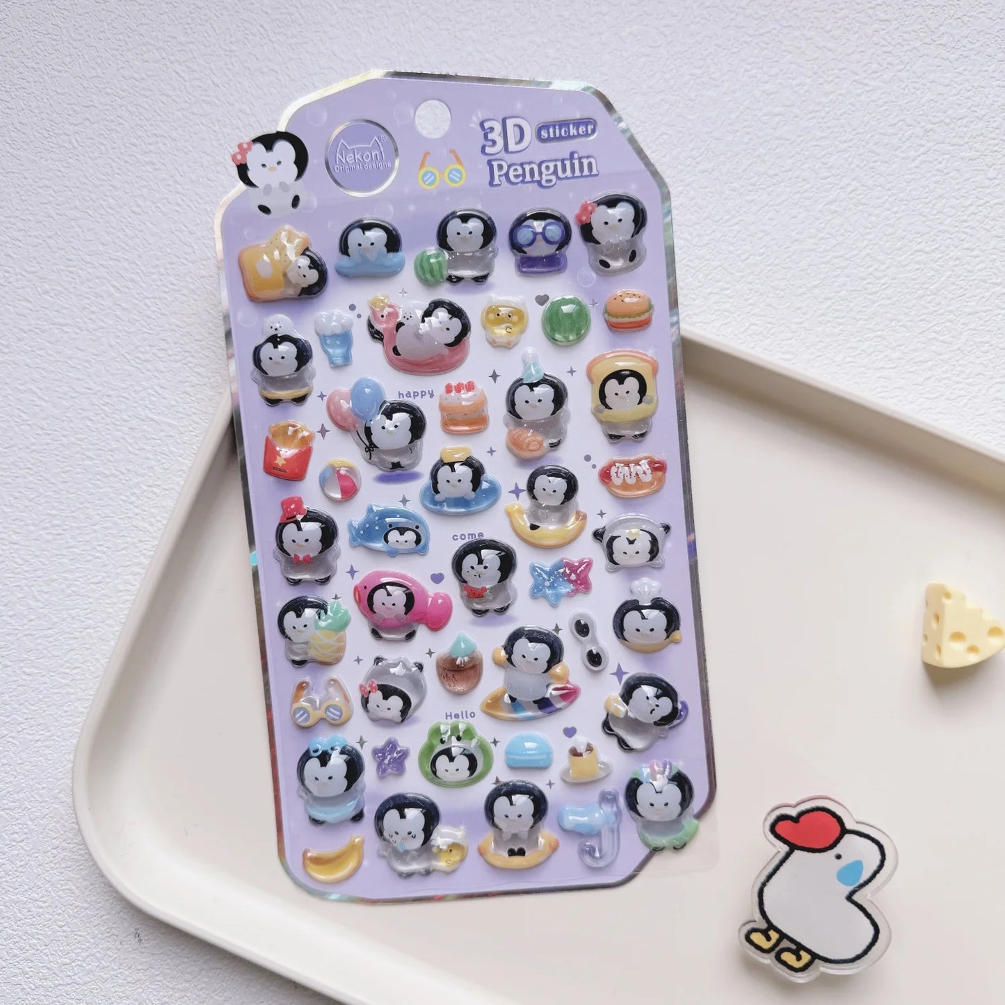 NEKONI Cute Animals Seal Bear Penguin 3D Stickers Scrapbooking DIY Journaling Stationery Diary Cute Stickers School Supply