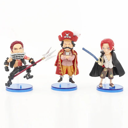 9pcs/set One Piece Zoro Ace Sabo Shanks Edward Hancock Yamato Katakuri Roger Anime Figure Toys Collection Model Ornaments