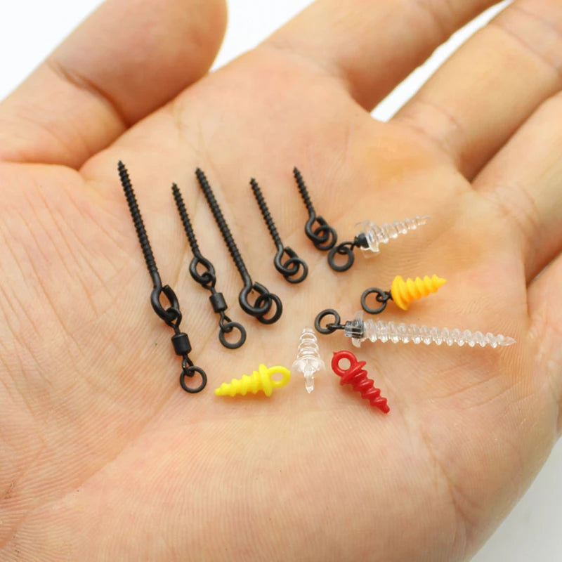 Carp Bait Screws With Ring Mirco Swivel Carp Bait For Carp Ronnie Rig Zig Chod Boilies Screws Carp Hiar Rig Terminal Tackle