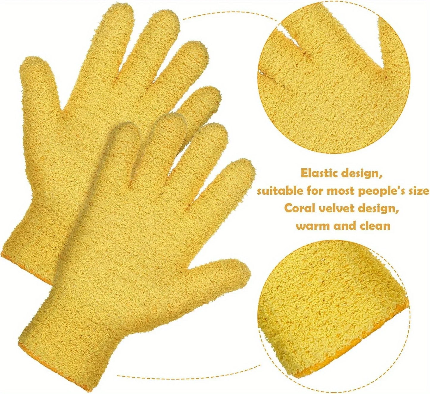 1pc Microfiber Dusting Gloves-Stretchable & Breathable Cleaning Gloves,Non-Waterproof for Cars, Boats, RVs, Pools, Home, Kitchen